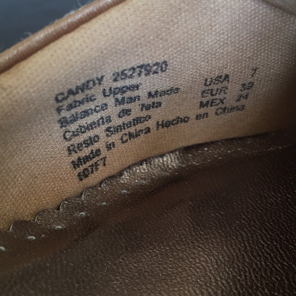 Gold Satin Slip on Shoes with Beading and Sequins - Picture 7 of 10